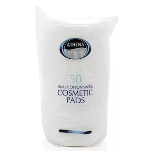 Athena Smooth Oval Cosmetic Pads Pure Cotton 50Pads