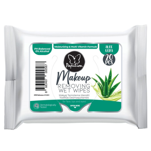 Papilion Aloe Vera make-up remover wipe 20Pcs