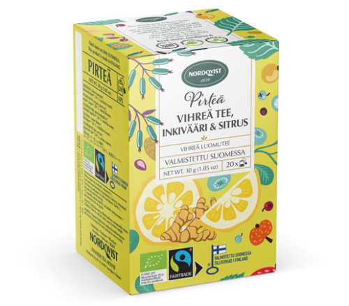 Nordqvist Cheerful green tea, ginger & citrus organic & Fair trade 20x1.5g