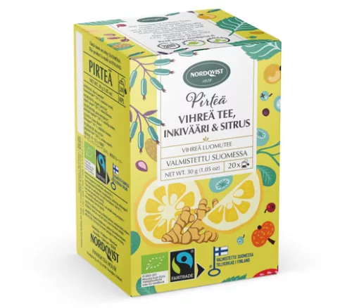 Nordqvist Cheerful green tea, ginger & citrus organic & Fair trade 20x1.5g