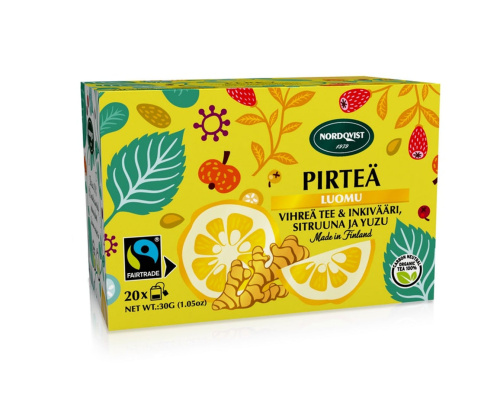 Nordqvist tea cheerful organic green ginger & lemon 20 pcs