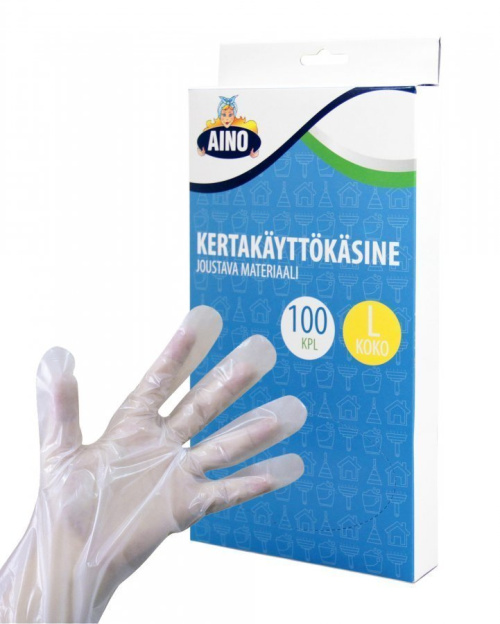 Aino disposable rubber gloves L 100 k