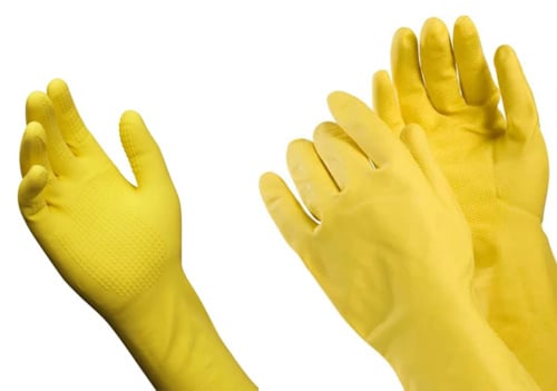 Rubber gloves yellow 