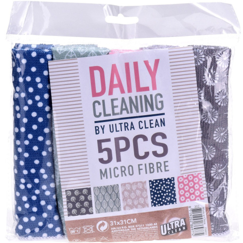 Microfiber cloths 31x31 cm 5 pieces