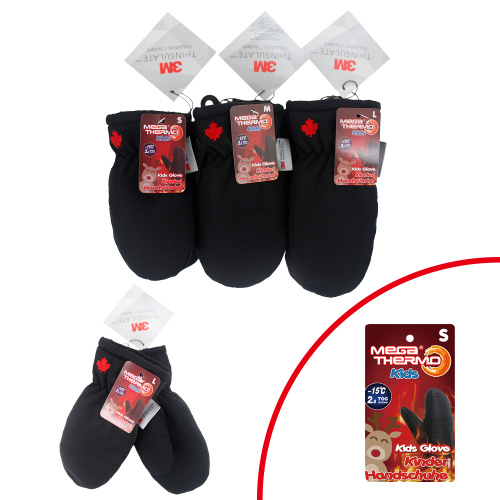 Antonio Mega Thermo Children's Gloves Black Size S.M.L