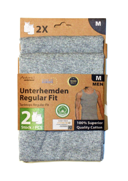 Antonio mens top tank 2 kpl gray