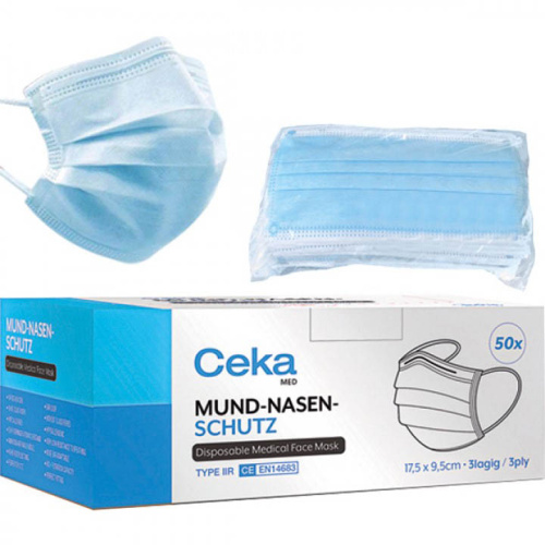 Face Mask 3ply BFE Type IIR EN14683:2019 50Pcs