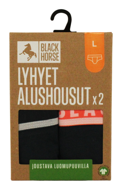 Black Horse Men's short panties, size L, 2 pcs