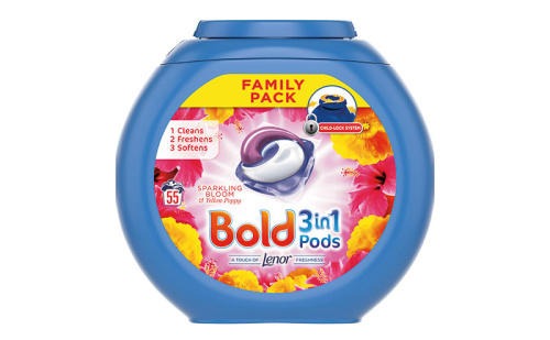 Bold 3in1 Pods Sparkling Bloom&Yellow Washing Liquid 55w