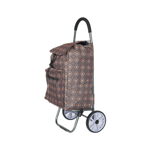 Alezar Big Wheel Shopping Trolley Brown/Beige 88*20*49 cm
