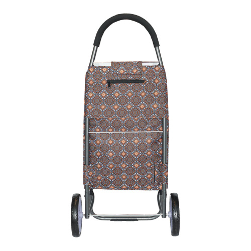 Alezar Big Wheel Shopping Trolley Brown/Beige 88*20*49 cm