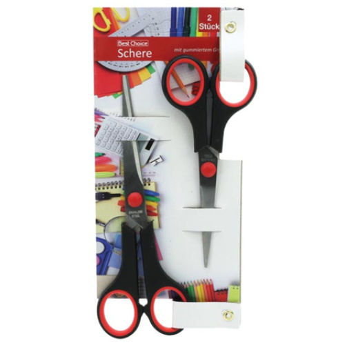 Scissors Quality 2pcs 17+14cm w/rubber Grip