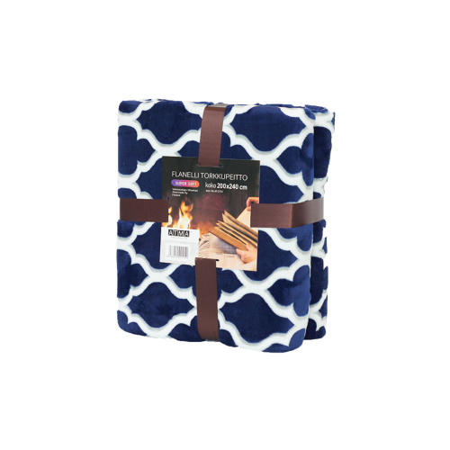 Sherpa Blanket 200 * 240 cm, blue / white
