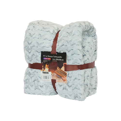 Sherpa Blanket 200 * 240 cm, white / gray
