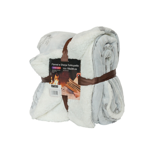Sherpa Blanket 150 * 200 cm, white/gray