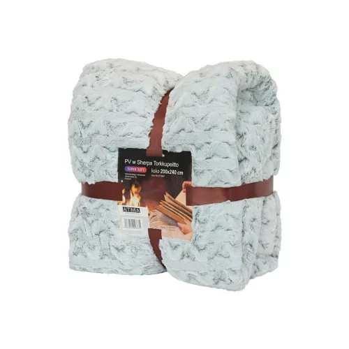 Sherpa Blanket 200 * 240 cm, white / gray