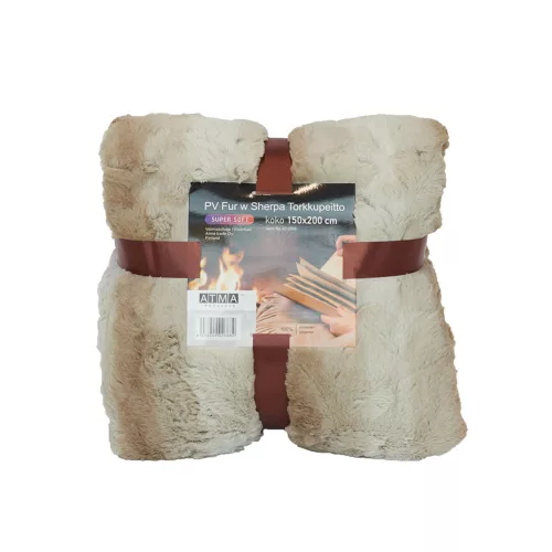 Sherpa Blanket 150 * 200 cm, brown / white