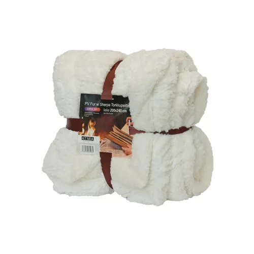 Sherpa Blanket 200 * 240 cm, white