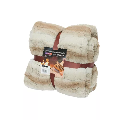 Sherpa Blanket 200 * 240 cm, brown / white