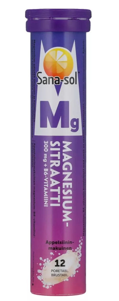 Sana-Sol Magnesium citrate 300 mg + B6 12tabl effervescen