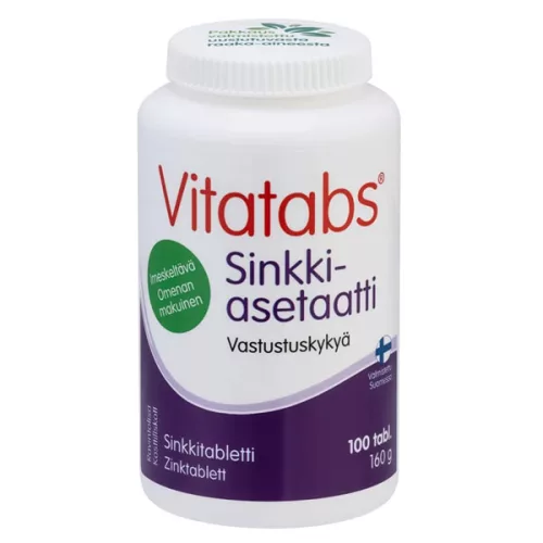 Vitatabs Zinc Acetate Apple 100 tabl