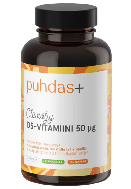 Puhdas+ Olive oil vitamin D3 50 µg 120caps
