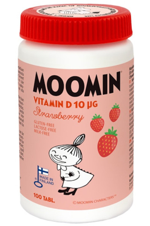 Moomin Vitamin D 10µg strawberry chewable tablet 100tabl