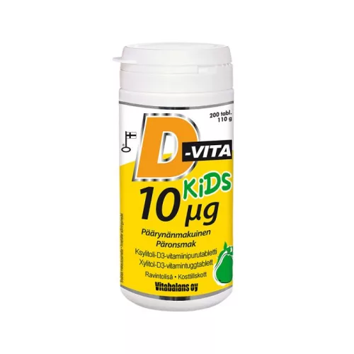 Dvita kids 10 µg Pear 200pcs