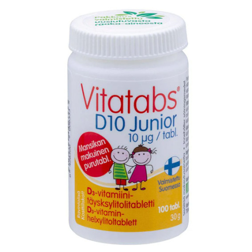 Vitatabs D10 Junior - vitamin D3-full xylitol tablet 100 tabl.