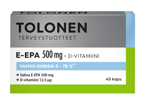 Tolonen E-EPA + vitamin D fish oil capsule 500 mg40 caps