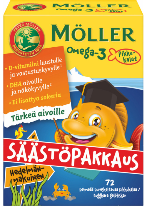 Möller Little Fish Omega-3 Multifruit 72 pcs