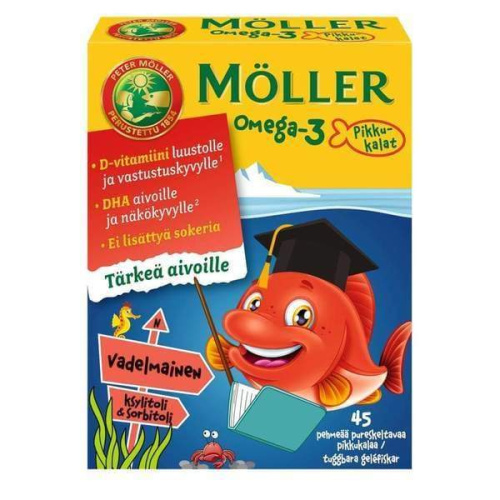 Möller Little Fish Omega-3 Raspberry 45pcs