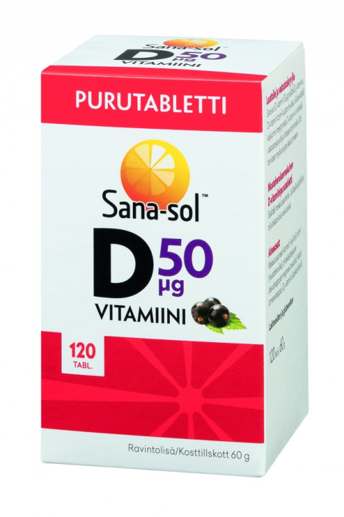 Sana-sol Vitamin D Blackcurrant 50mkg 120pills