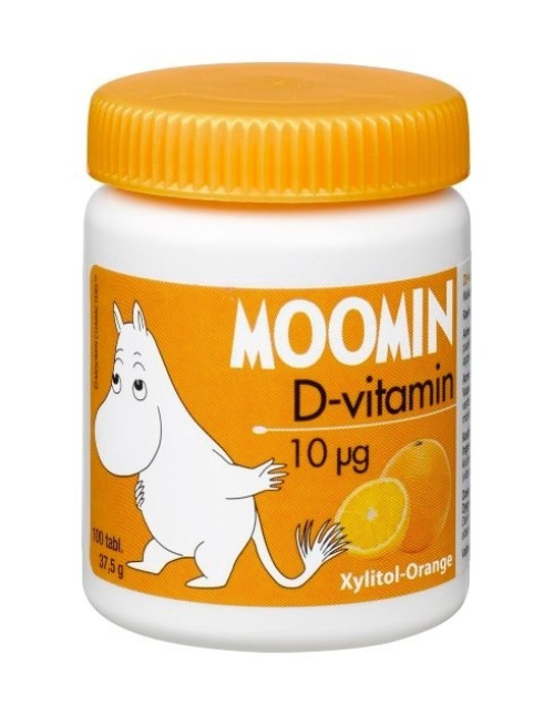 Moomin Vitamin D 10 micrograms XYLITOL Orange, 100 pcs