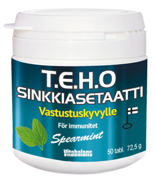 Vitabalans T.E.H.O zinc acetate spearmint 50 tabl