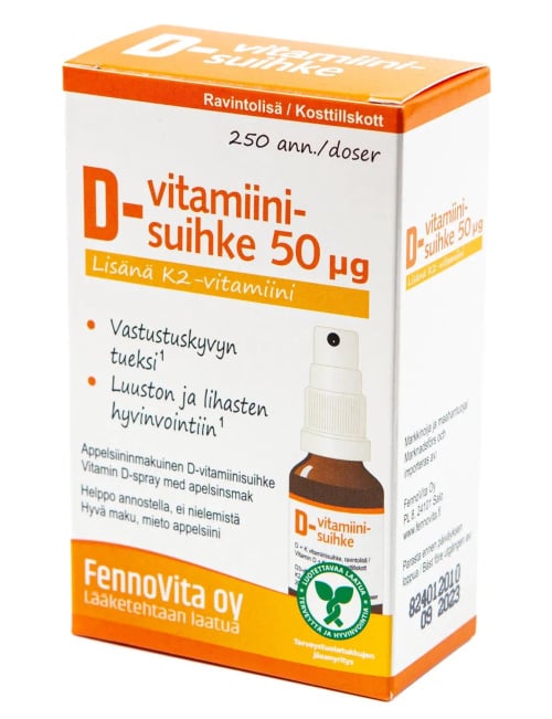Fennovita vitamin D spray 50 µg + K2 25ml
