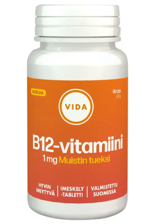 Vida B12 vitamin 1mg raspberry 90 pcs