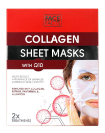 Face Facts Collagen &amp; Q10 Sheet Mask 2 x 20 ml 
