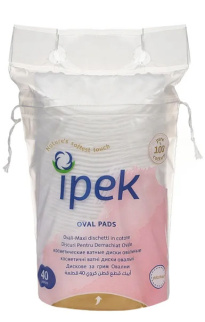 IPEK Large Oval Cotton Pads 40Pcs