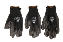 Garden gloves 3 pr Black, size 10