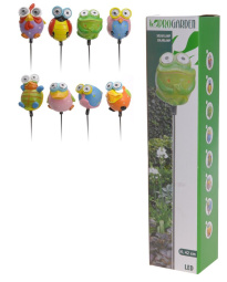 Garden spike bird with solar lamp