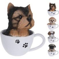 Dog Cup Polystone 12.8X10X14.5 cm