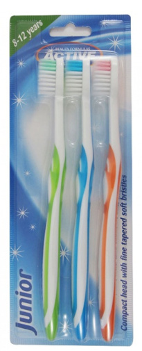 Active Junior toothbrush 8-12 years 3pcs