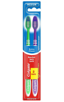 Colgate Toothbrush Colgate Extra Clean Medium 2 pcs