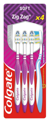 Colgate ZigZag Plus Antibac toothbrush 4 pcs soft