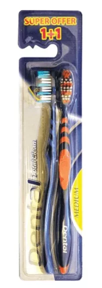 DENTAL Toothbrush Total Clean Double 1+1 Medium