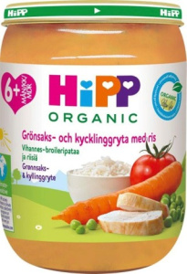 HIPP rice-vegetables-chicken organic 190g 6 months