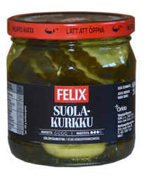 Felix suolakurkku sliced cucumbers in salty pickle 400g/215g