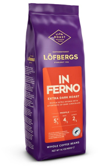 Löfbergs Inferno Extra Dark Roast Whole Beans Coffee 400 g RFA