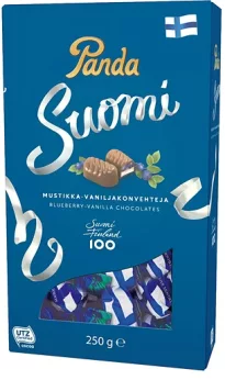 Panda Finland Blueberry Vanilla Chocolate Box 250g